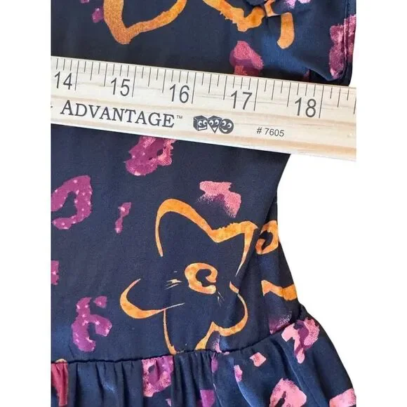 Entro Women's Ruffle Sleeve Floral Dress Black M Tiered Boho Mini Lined - Picture 10 of 13